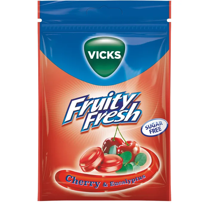 Halstablett Fruity Fresh Cherry & Eucalyptus sockerfri 72g Vicks