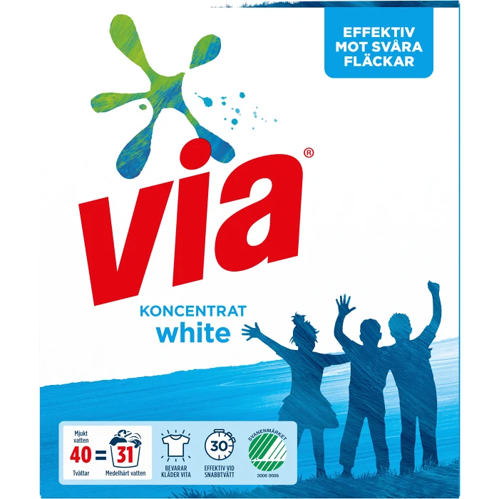 Tvättmedel White 1,5kg Via