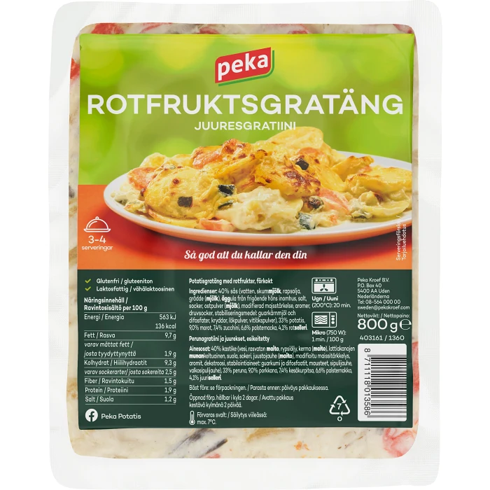 Rotfruktsgratäng 800g Peka