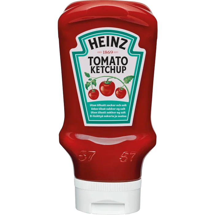 Ketchup utan tillsatt socker & salt 400ml Heinz