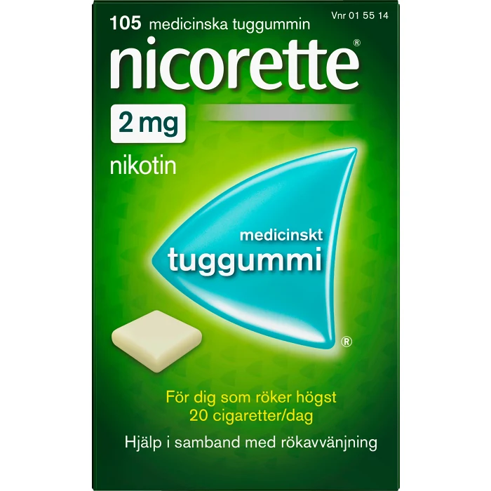 Nicorette Medicinskt tuggummi 2mg 105-p