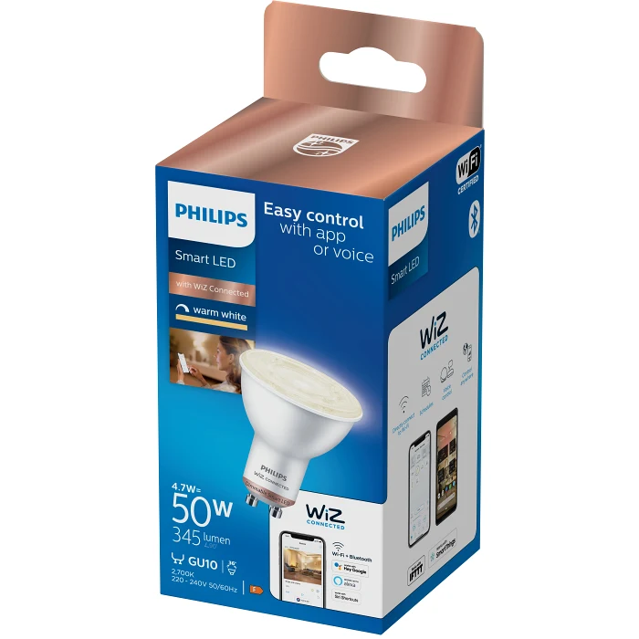 SMART LED WiZ Spot 50W Vit Dimbar Philips