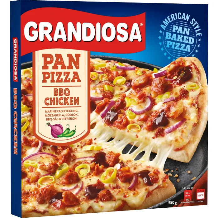 Pan Pizza BBQ Chicken 550g Grandiosa