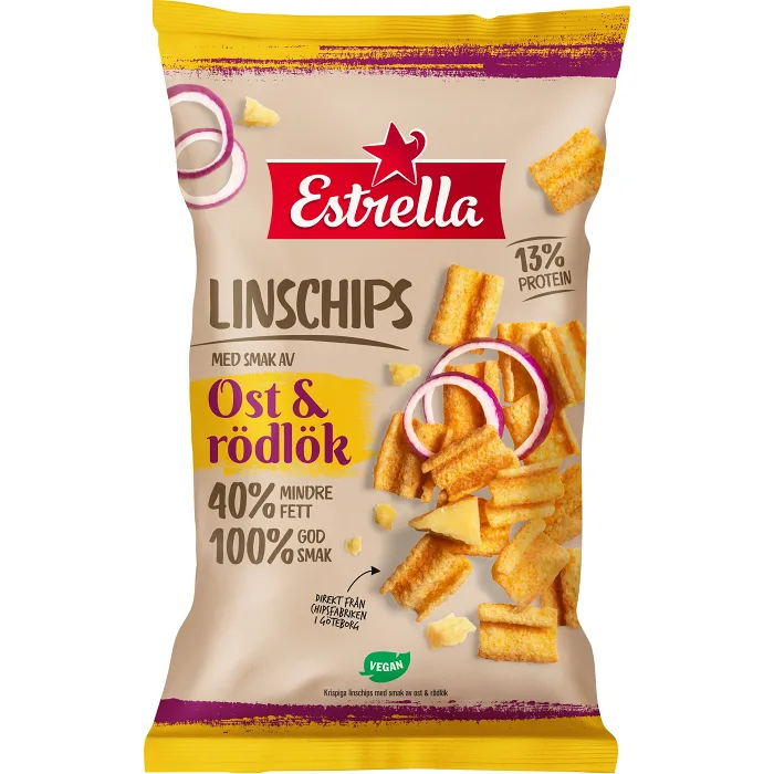Linschips Ost & Rödlök 100g Estrella