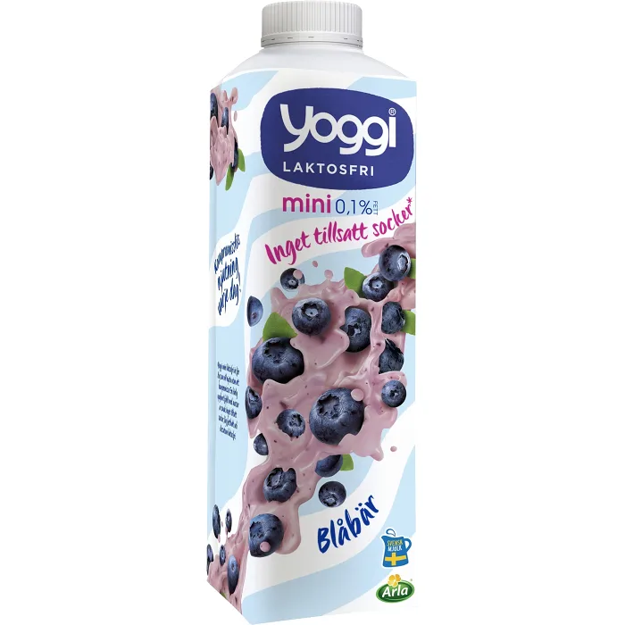 Yoghurt Mini Blåbär 0,1% Laktosfri 1000g Yoggi®