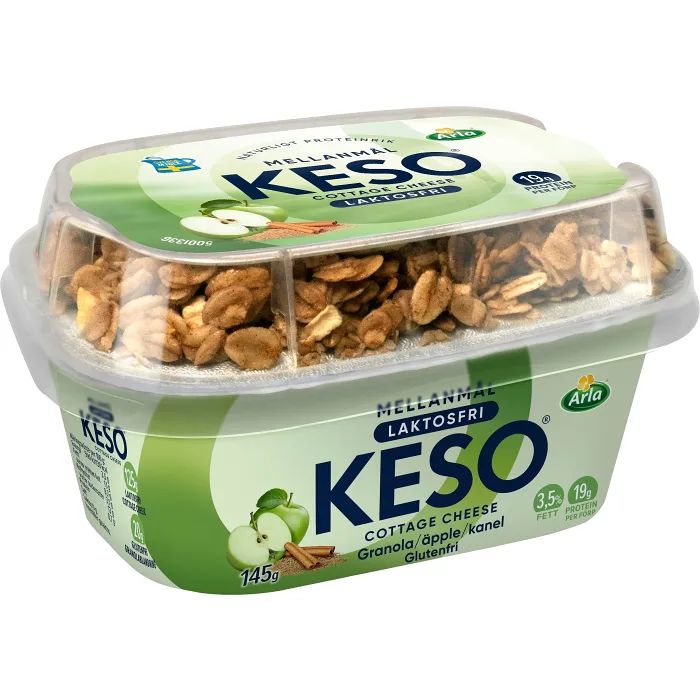 Cottage cheese mellanmål Äpple Kanel Laktosfri 3,5% 145g KESO®