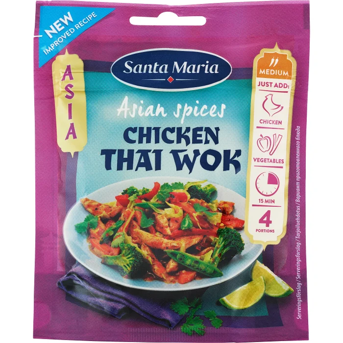 Kryddmix Chicken Thai Wok påse 30g Santa Maria