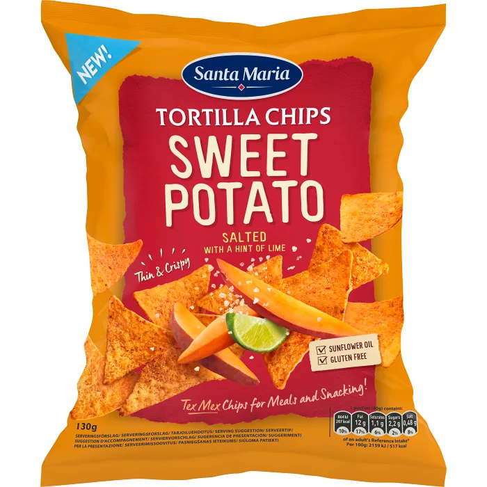 Tortilla Chips Sweet Potato 130g Santa Maria