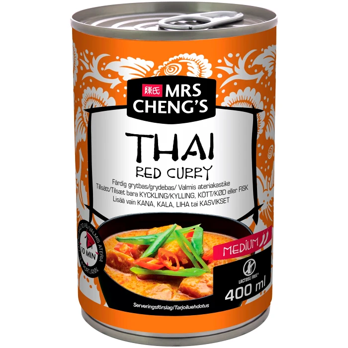 Grytbas Thai red curry Het 400ml Mrs Chengs