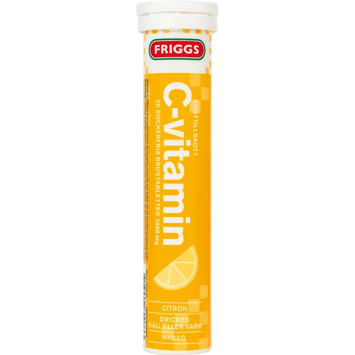 Brustablett C-vitamin Citron Sockerfri Kosttillskott 20-p 1000mg Friggs
