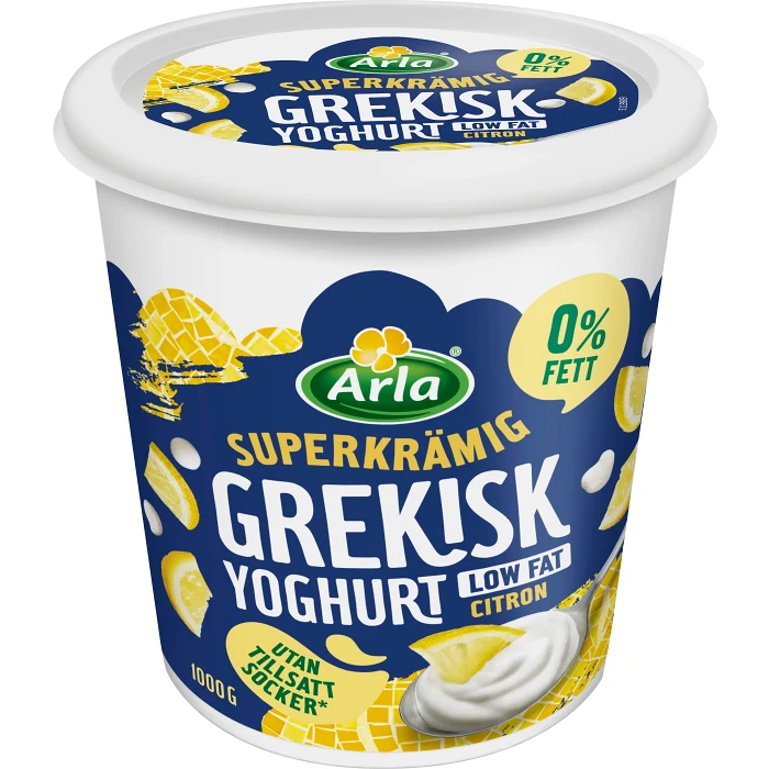 Grekisk yoghurt Citron 0,2% 1000g Arla®