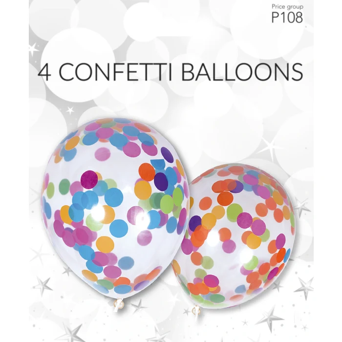 Ballong konfetti 4-p Happy Party