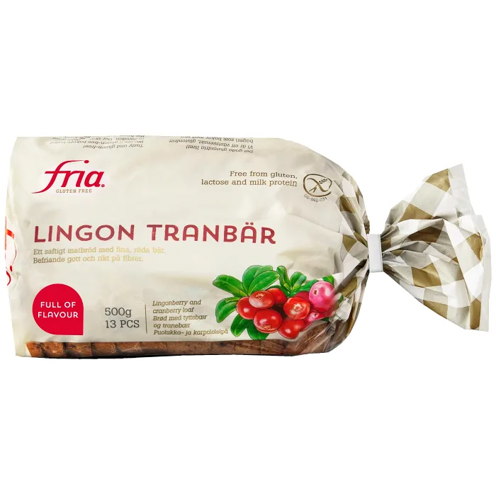 Lingon & Tranbärbröd Glutenfri Fryst 500g Fria