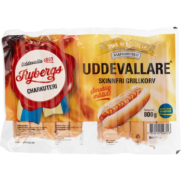 Grillkorv Uddevallare 800g Rybergs