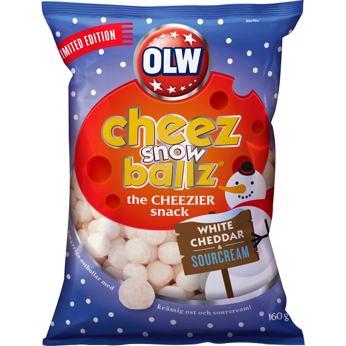 Ostbollar Snowballs Vit Cheddar & Sourcream 160g OLW