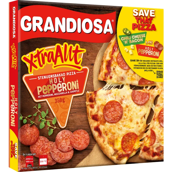 Pizza X-tra allt Pepperoni 350g Grandiosa