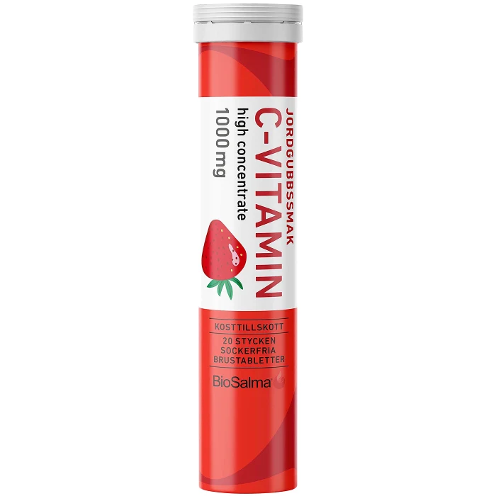 Kosttillskott C-Vitamin Jordgubb 20-p BioSalma