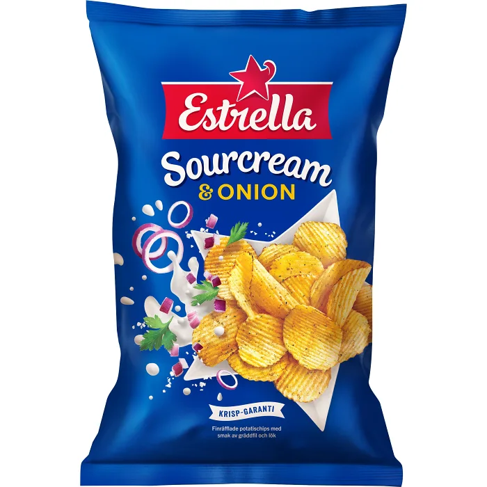 Chips Sourcream & Onion liten påse 40g Estrella