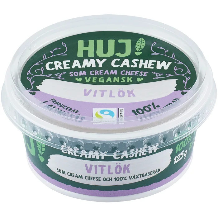 Färskost Vegansk Creamy Cashew Vitlök 125g Huj