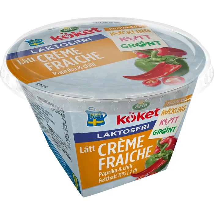 Crème Fraiche Lätt Laktosfri 13% Paprika & chili 2dl Arla Köket