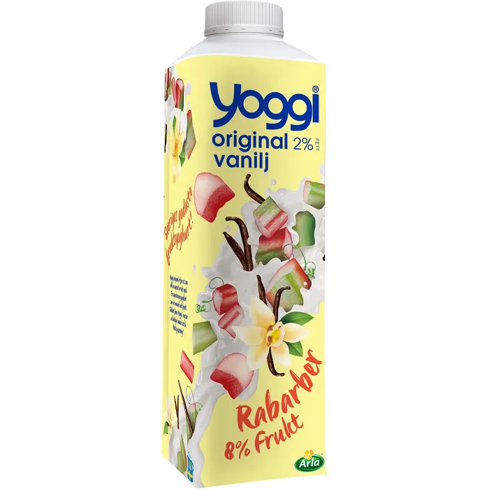 Yoghurt Rabarber & vanilj 1000g Yoggi®