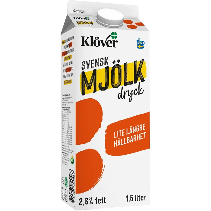 Mjölkdryck 2,6% 1,5l Klöver®