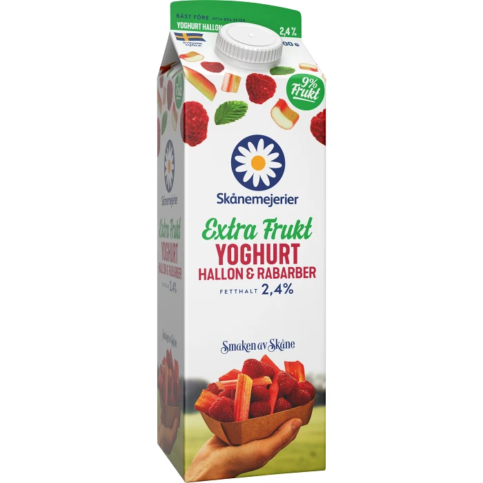 Fruktyoghurt Hallon & rabarber 1000g Skånemejerier