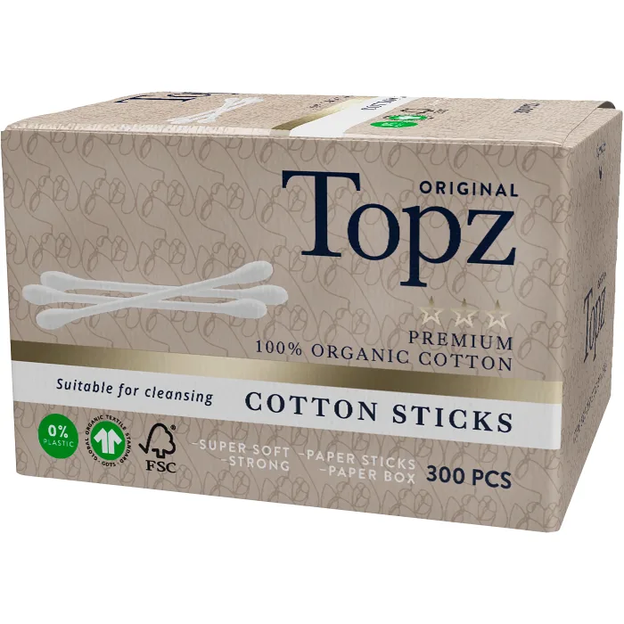 Bomullspinnar Premium 300-p Topz