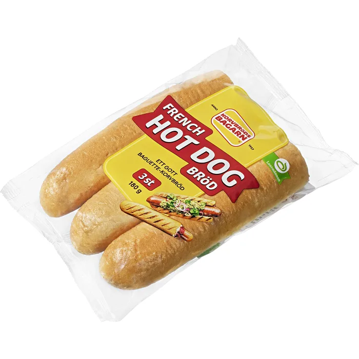 korvbröd French Hot Dog 3-p 180g Korvbrödsbagarn