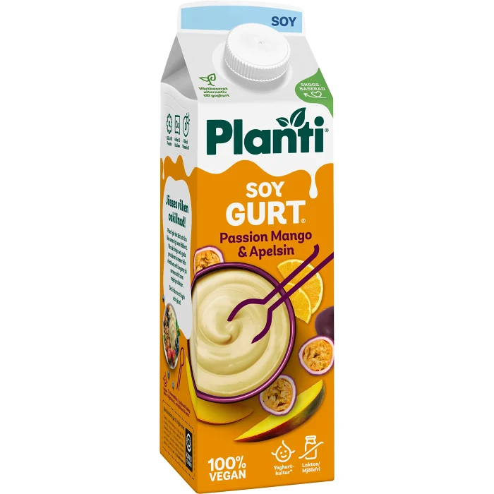 Soygurt Passion Mango Apelsin 1000g Planti