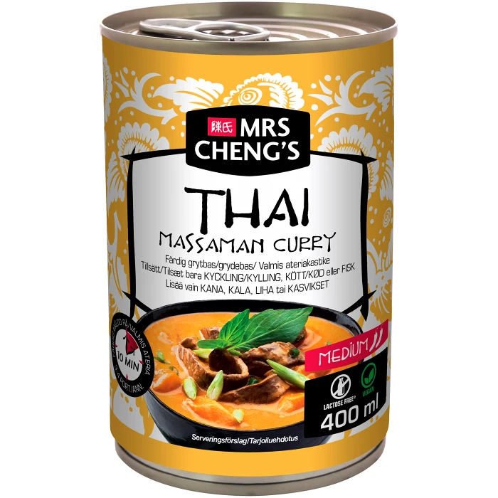 Grytbas Thai Massaman curry Medium 400ml Mrs Cheng's