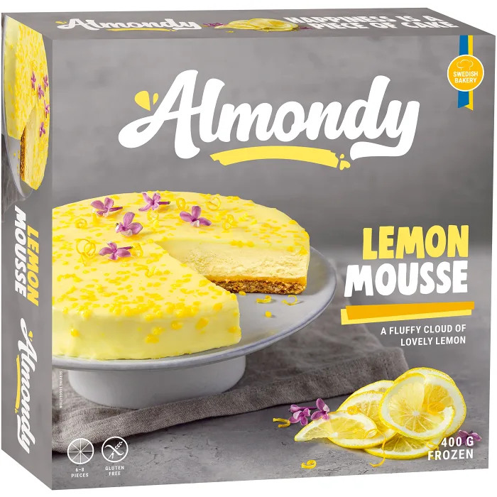 Moussetårta Lovely lemon curd Glutenfri Fryst 400g Almondy