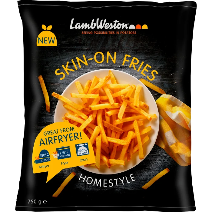 Skin-On Fries Home Style Fryst 750g Lamb Weston