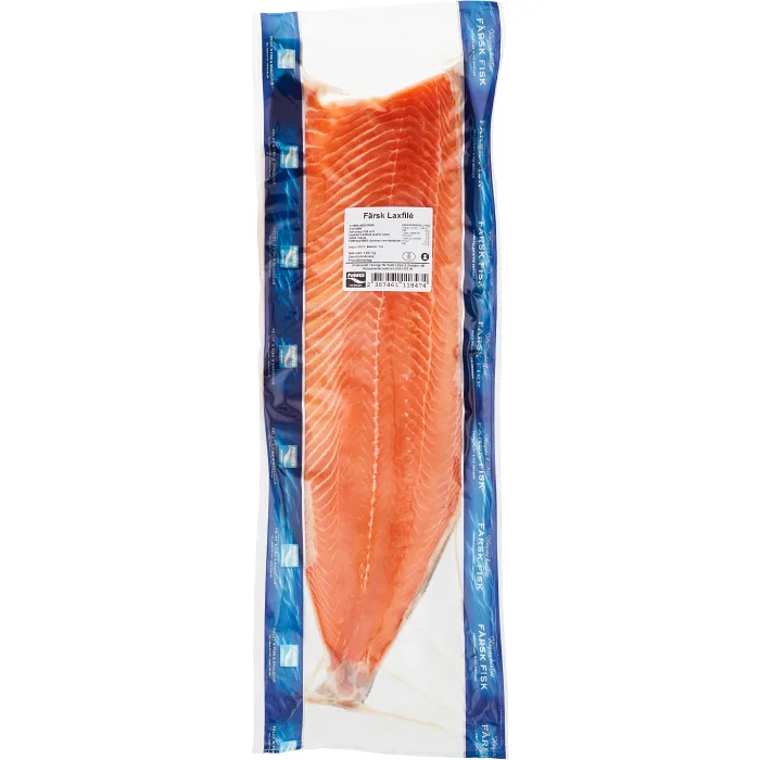 Färsk Laxfilé med skinn ca 1,5kg Feldts