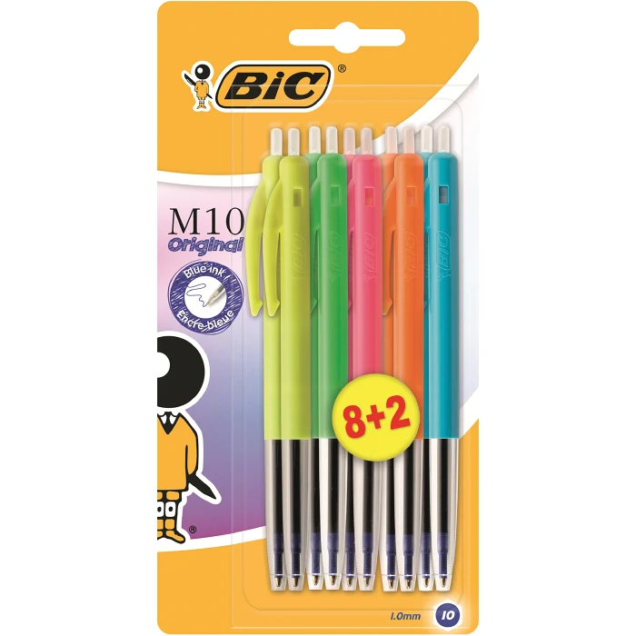 Kulspetspenna M10 Blandade färger 10-p Bic