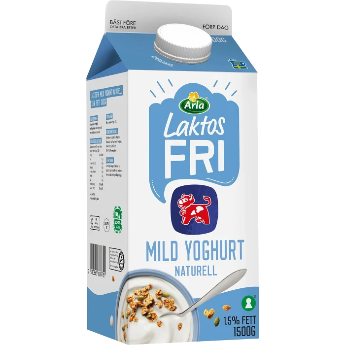 Yoghurt Mild Naturell 1,5% Laktosfri 1500g Arla Ko®
