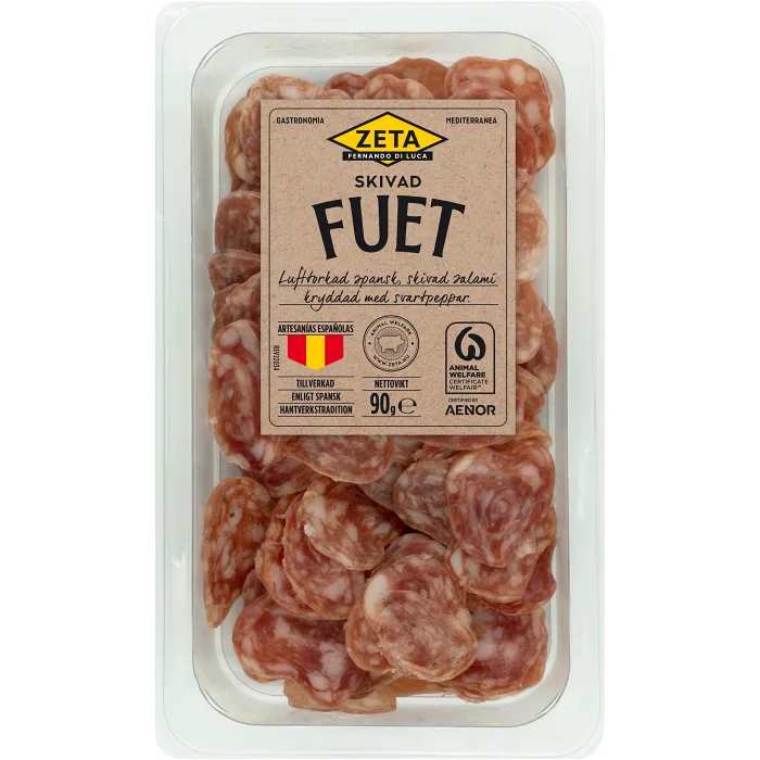 Skivad Salami Fuet 90g Zeta 