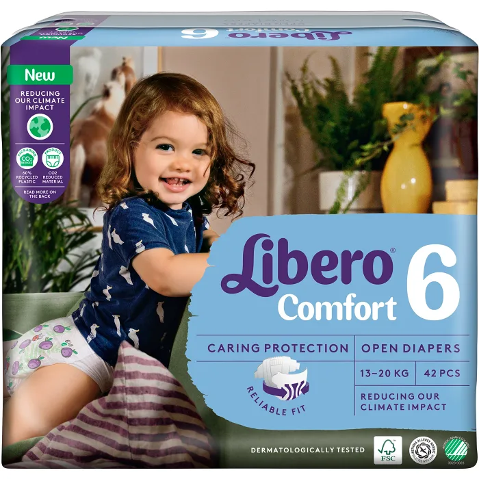 Blöjor Comfort Strl 6 13-20kg 42-p Miljömärkt Libero