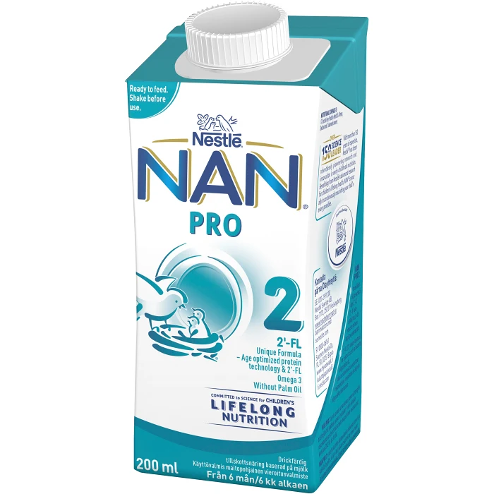 Modersmjölksersättning NAN Pro2 6mån Drickfärdig 200ml Nestle