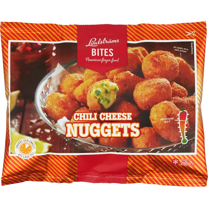 Chili cheese nuggets Fryst 250g Lindströms Bites