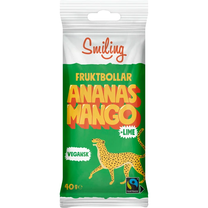 Fruktbollar Mango Ananas Lime 40g Smiling