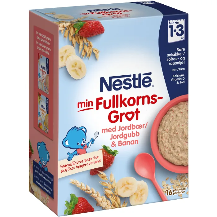 Fullkornsgröt Jordgubb & Banan 18 mån 480g Nestle