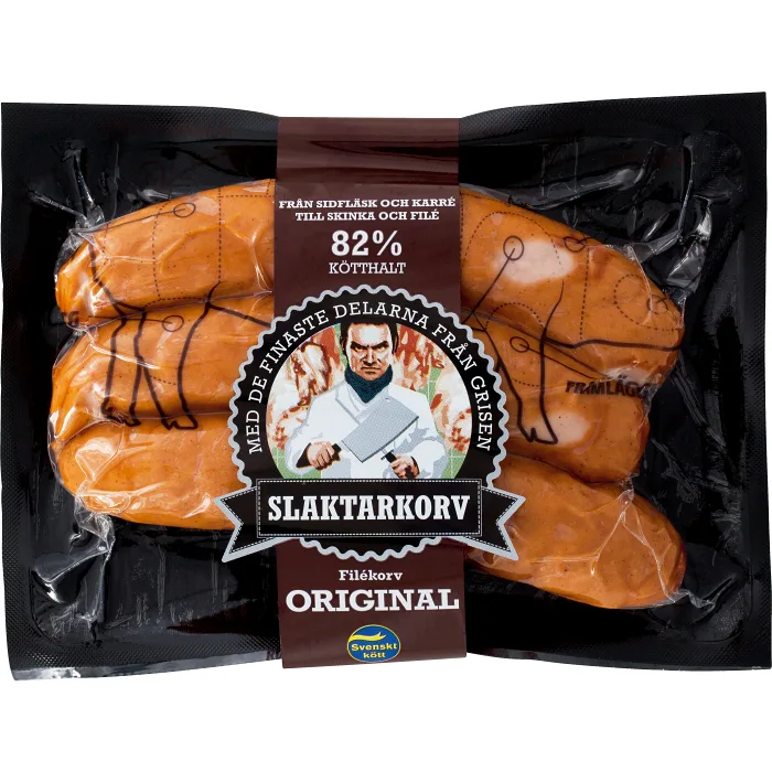 Filékorv Original 82% Kötthalt 270g Slaktarkorv