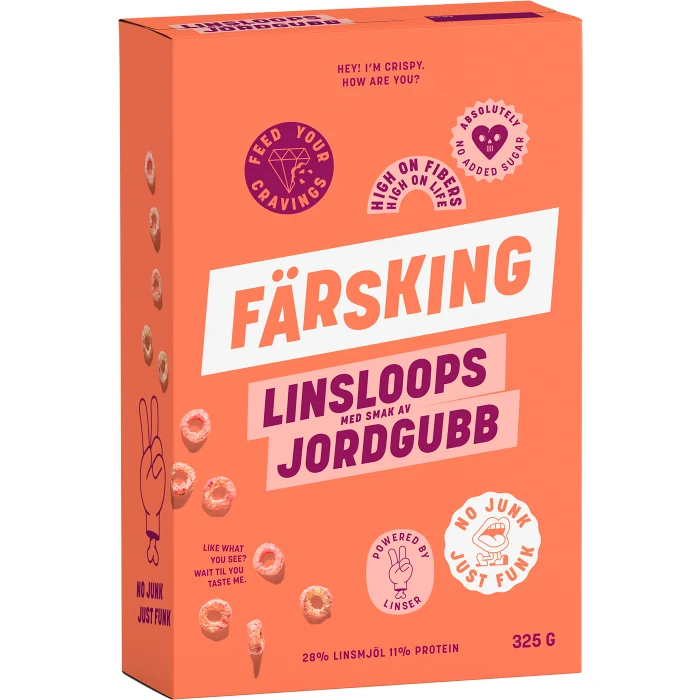 Flingor LinsLoops Jordgubb 325g Färsking