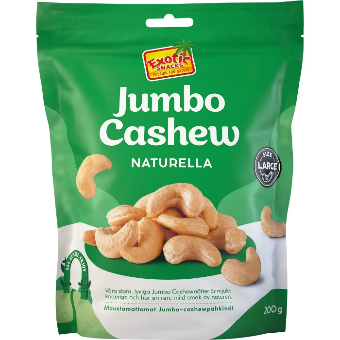 Jumbo Cashew Naturella 200g Exotic Snacks