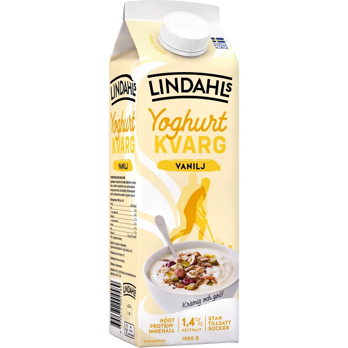 Yoghurtkvarg Vanilj 1,4% 1l Lindahls