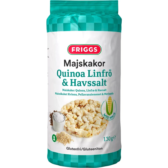 Majskakor Quinoa Linfrö & Havssalt Glutenfri 130g Friggs