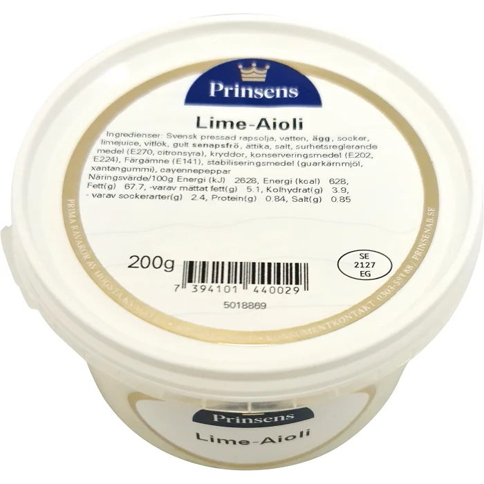 Aioli Lime 200g Prinsens 