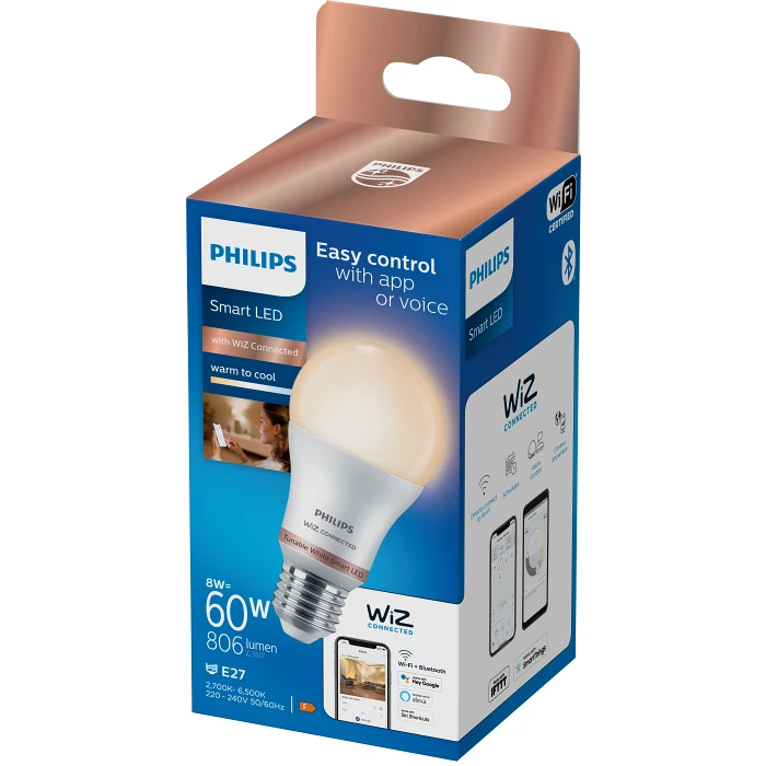  Smart LED WiZ Standard  60W  E27 Ambiance Dimbar Philips