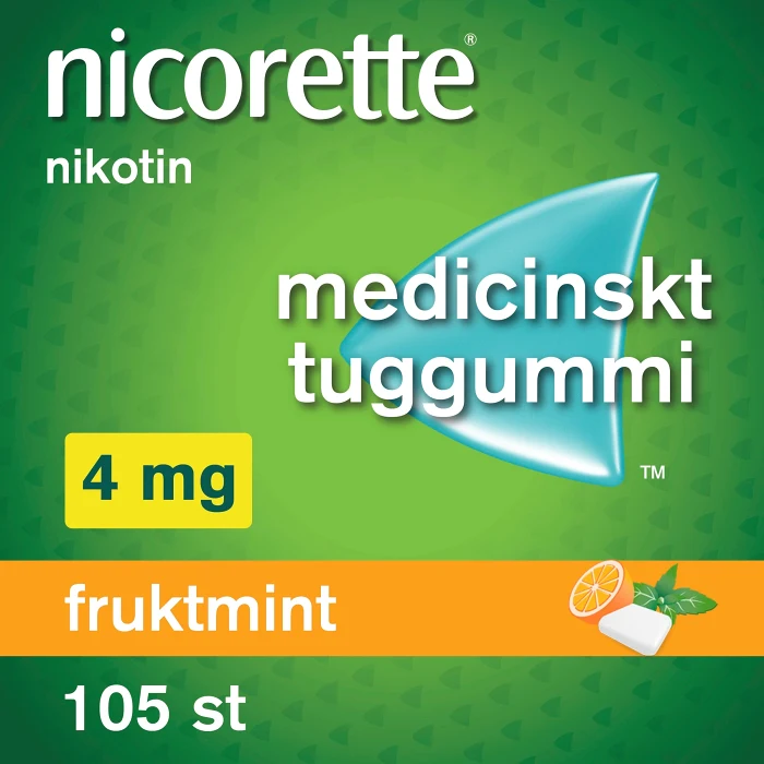 Nicorette Fruktmint Medicinskt tuggummi 4mg 105-p